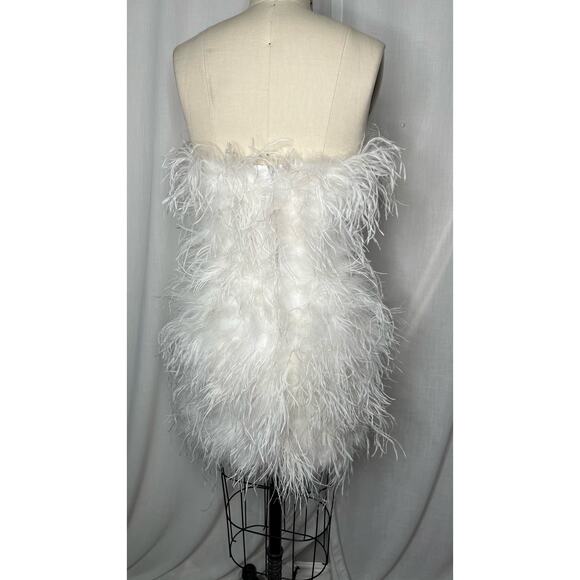 Lamarque Triana White Feather Dress Size Small - Picture 2 of 5